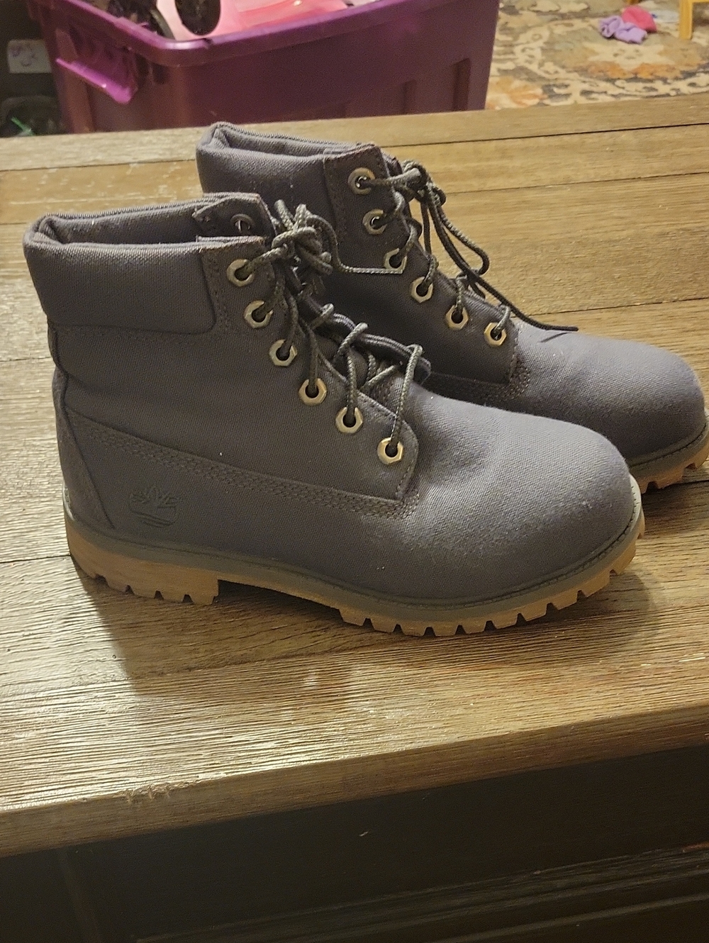 Timberland Women's Charcoal Lace-Up Ankle Boots with Tan Soles